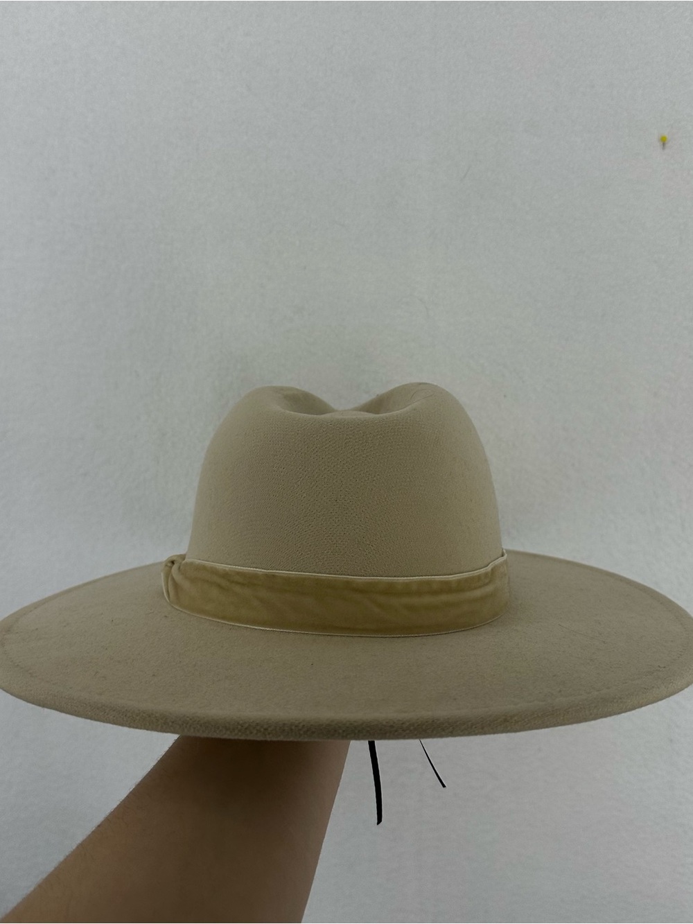 Beige Wide Brim Rancher Fedora Hat Tan Western Boho One Size